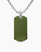 Chevron Tag in Sterling Silver with Nephrite Jade, 42mm